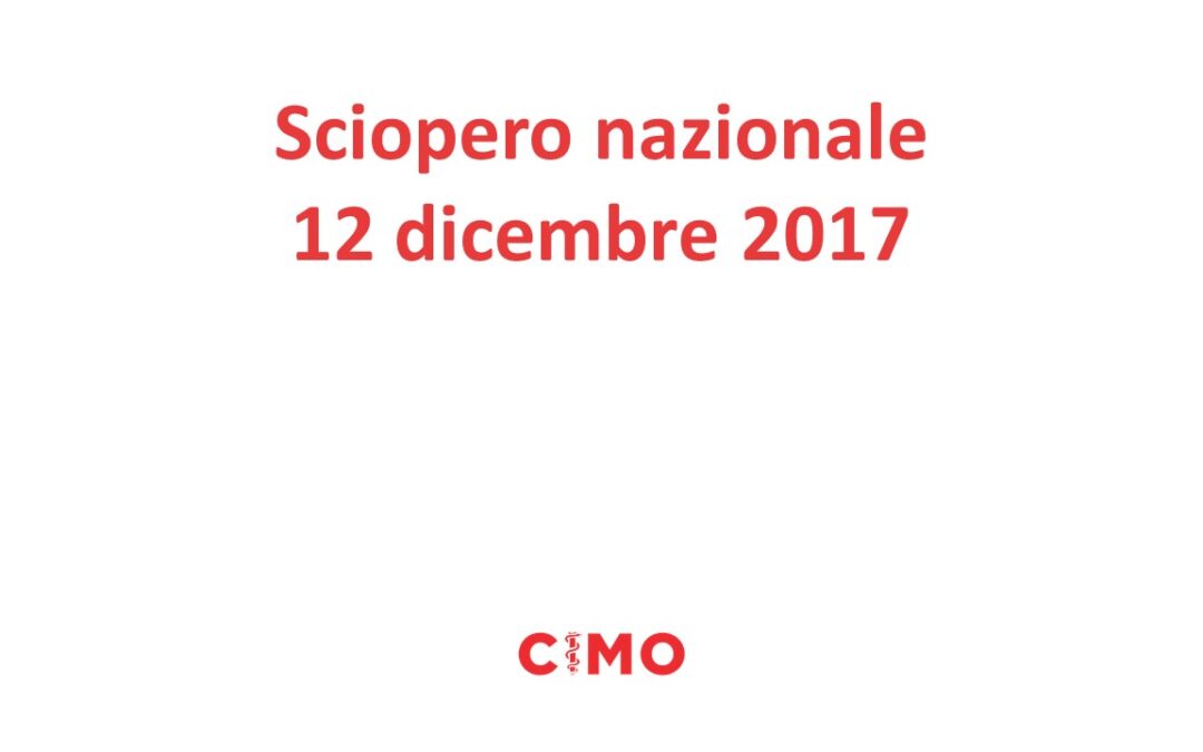 Sciopero nazionale indetto per il 12 dicembre