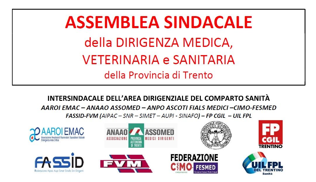 Assemblea sindacale della Dirigenza medica, veterinaria e sanitaria della Provincia di Trento